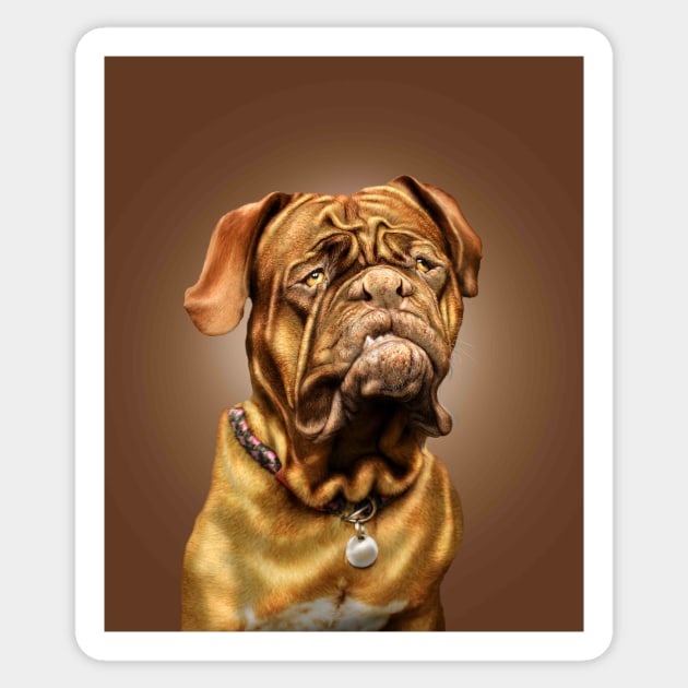 French Mastiff Dog Portrait Sticker by Random Galaxy